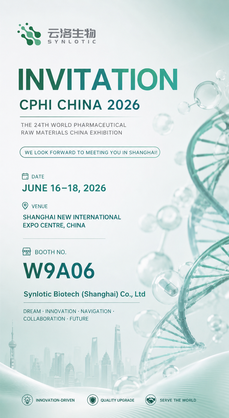 Liity Synlotic Biotechiin CPHI China 2026 -tapahtumassa